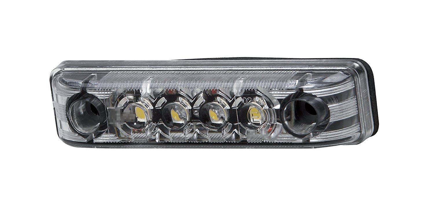 Feu LED haut de caisse LED, 12V entraxe 45mm - cristal / avant, SLIM avec  connecteur amovible