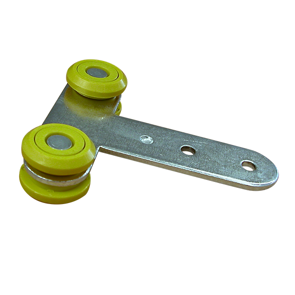Kit galet double jaune, 35x30 mm, 2 fixations patte fixe
