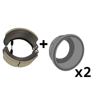 Kit complet : 1 kit mâchoires + 2 tambours pour ROR - Ref : 111700006