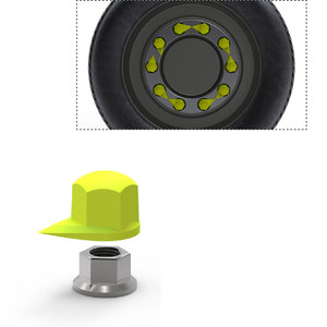 Dustite pour roue sans enjoliveur, 32mm, indicateur de desserrage Dustite pour roue sans enjoliveur, 32mm, indicateur de desserrage
