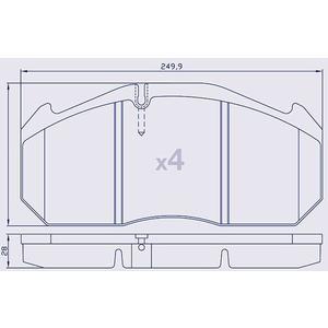 4 Plaquettes de frein avant pour RENAULT R-Series, AE - Series Magnum / PRE - 81508206002