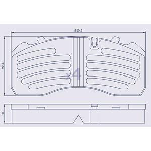 4 Plaquettes de frein D370 pour étrier KNORR SB/SN6