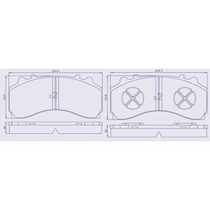 4 Plaquettes de frein avant pour MERCEDES Actros pour étrier SM7 - Ref : 29246009203