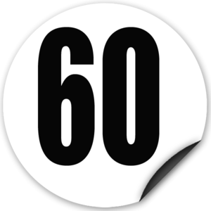 Disque limitation de vitesse 60 km/h adhésif
