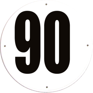Disque limitation de vitesse 90 km/h PVC rigide