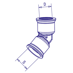 Coude 45° pour UTAC, raccord pour circuit air comprimé PL