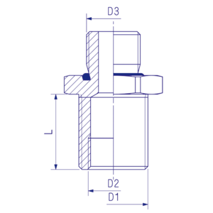 Traversée de cloison 16x1,5 D22, raccord pour circuit air comprimé PL
